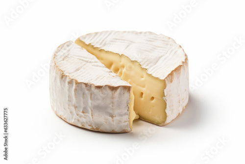 Deliciously Creamy Camembert Cheese on a Clean White Background