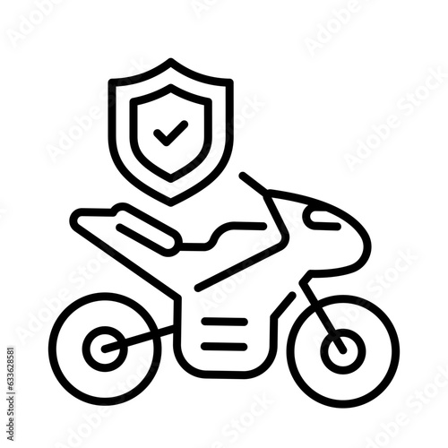 Bike insurance vector design, motorcycle insurance icon isolated on white background