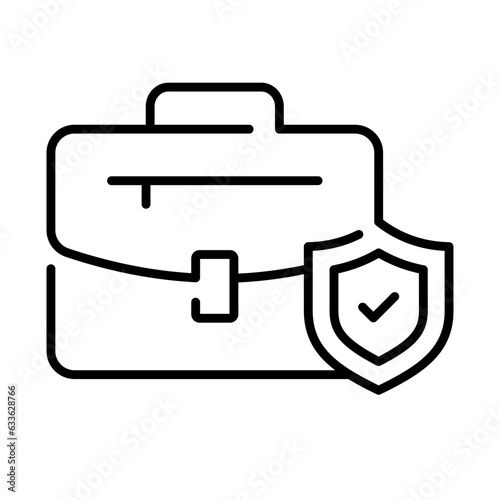 Briefcase with protection shield, business protection icon design, business insurance vector