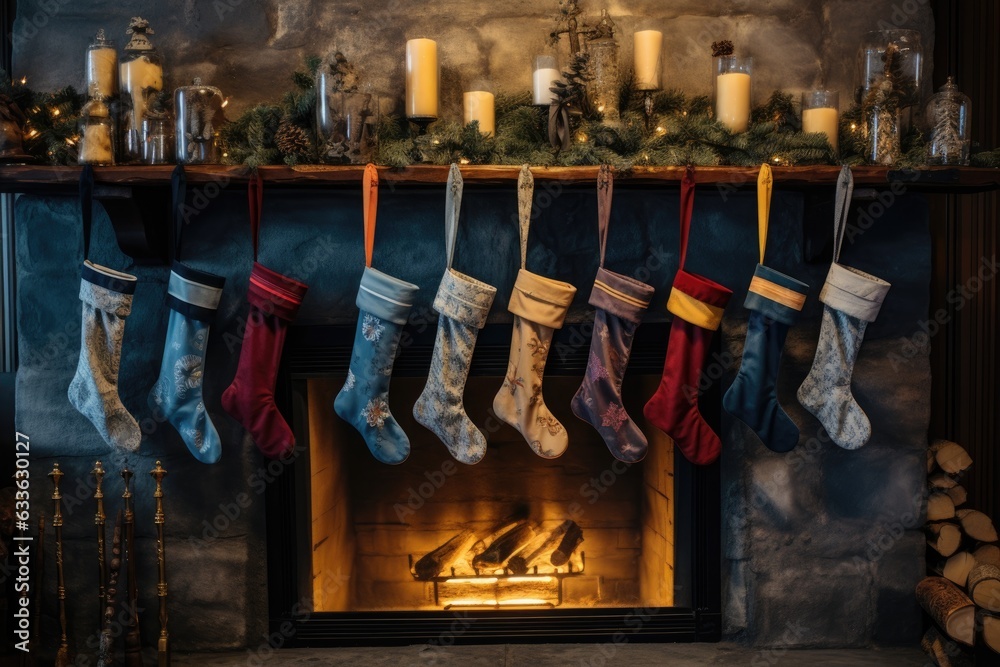 stockings hung by the fireplace with care