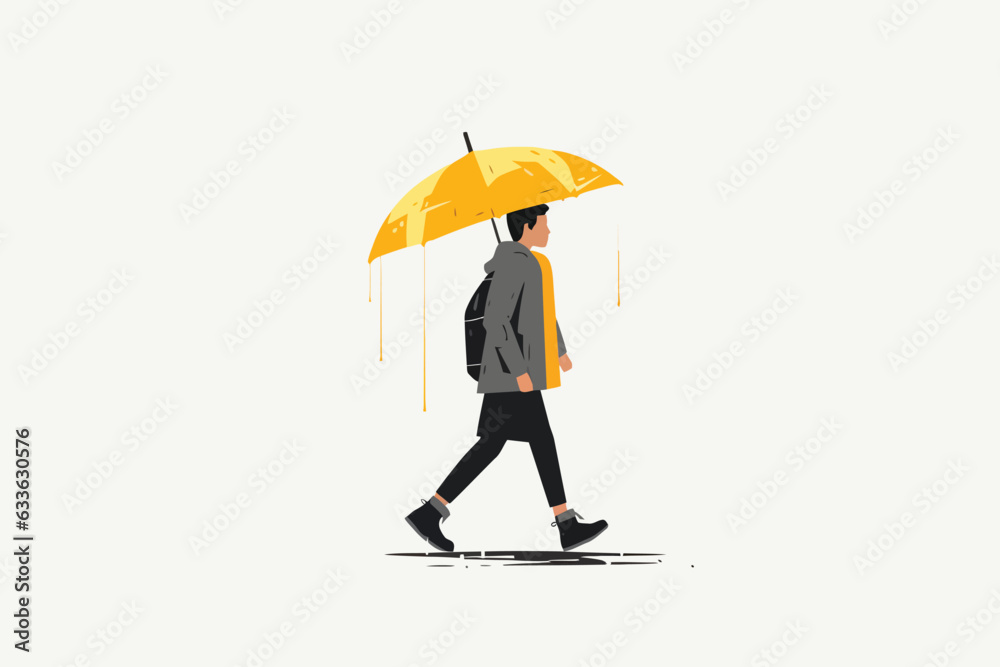 walking in the rain vector flat minimalistic isolated illustration walking in the rain vector flat minimalistic isolated illustration