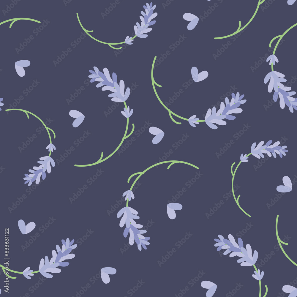 Vector seamless floral pattern with lavender Vector seamless floral pattern with lavender