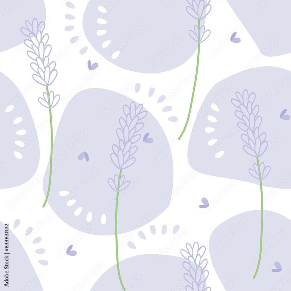 Vector seamless floral pattern with lavender Vector seamless floral pattern with lavender