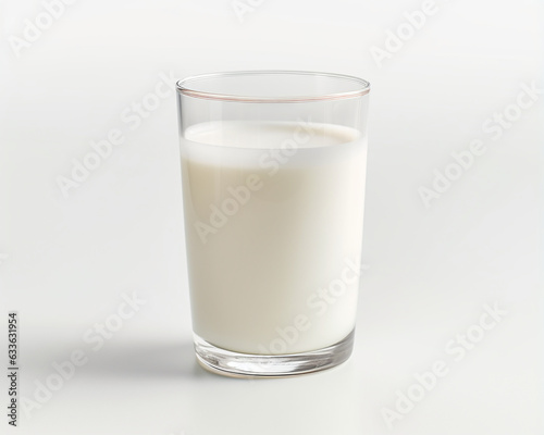 A glass of milk on a white background, AI generator