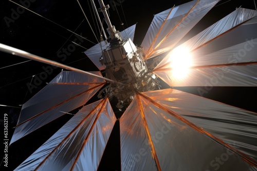 detailed view of solar sail deployment mechanism