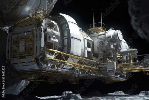 robotic arms assembling a lunar habitat module