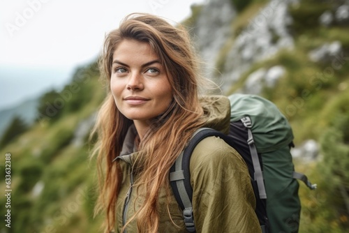 portrait of an attractive young woman hiking in nature © Natalia