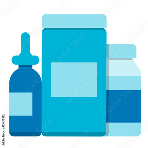 Pill bottle flat icon on white background