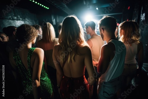 rearview shot of a group of friends dancing together in a nightclub