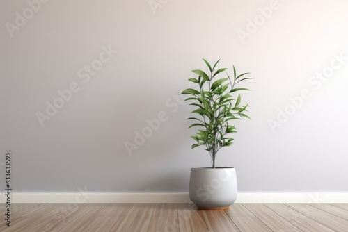 modern minimalist room with a smart pot and plant