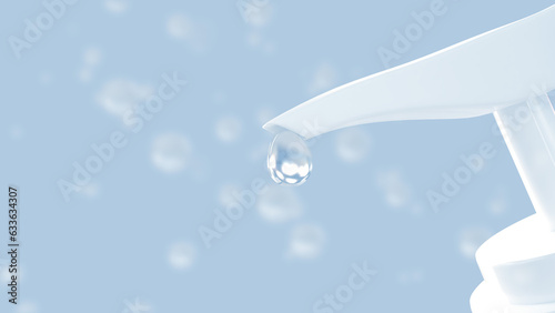 dripping lotion or dripping cream flowing from bottle 3d renders