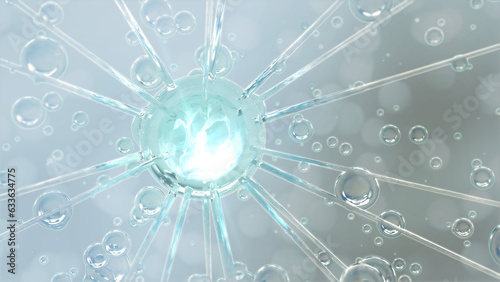 dripping lotion or dripping cream flowing from bottle 3d renders