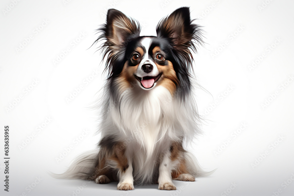 Papillon dog isolated on white background