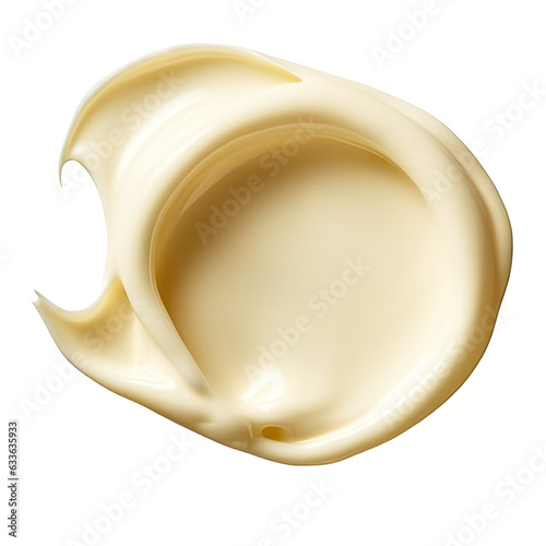 PNG Mayonnaise drop isolated on transparent or white background, Mayonnaise smear close up. Tasty home made healthy vegan mayonnaise on Transparent background. White cream, sauce. Generative ai