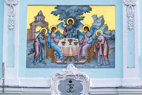 frescoes on the wall of the monastery