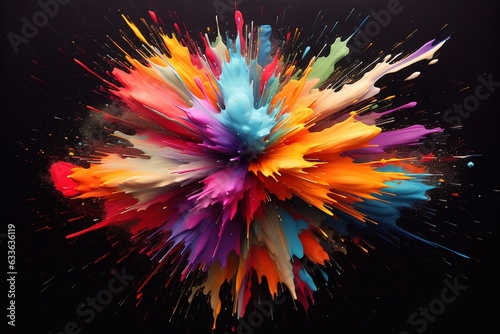 abstract oil painting color explosion photo