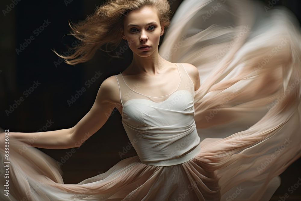 Fototapeta premium A graceful ballet dancer in motion, a study in poise and beauty.