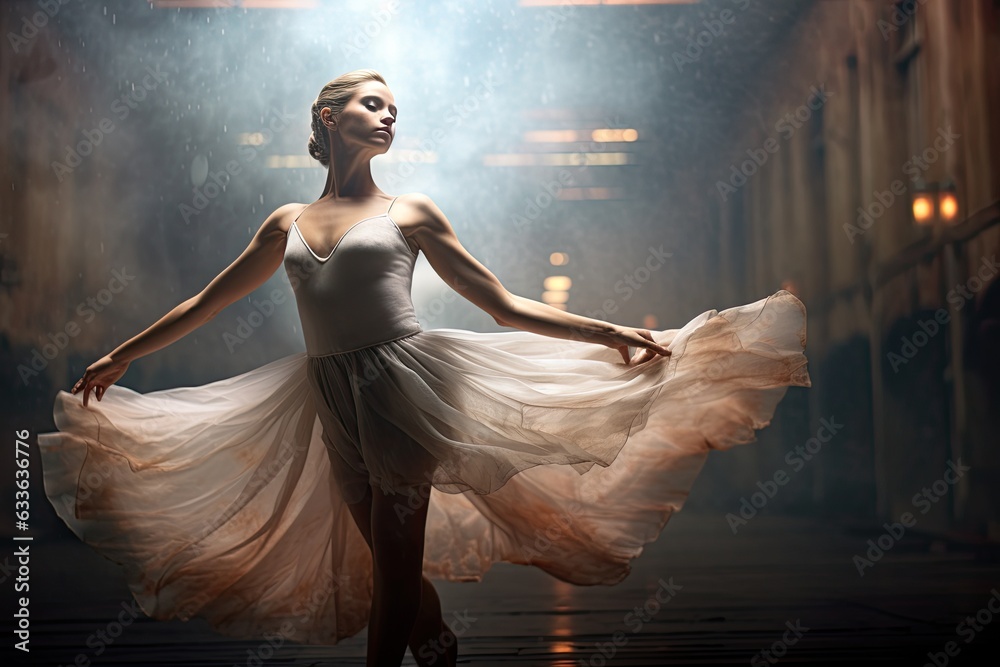 A graceful ballet dancer in motion, a study in poise and beauty. A graceful ballet dancer in motion, a study in poise and beauty.