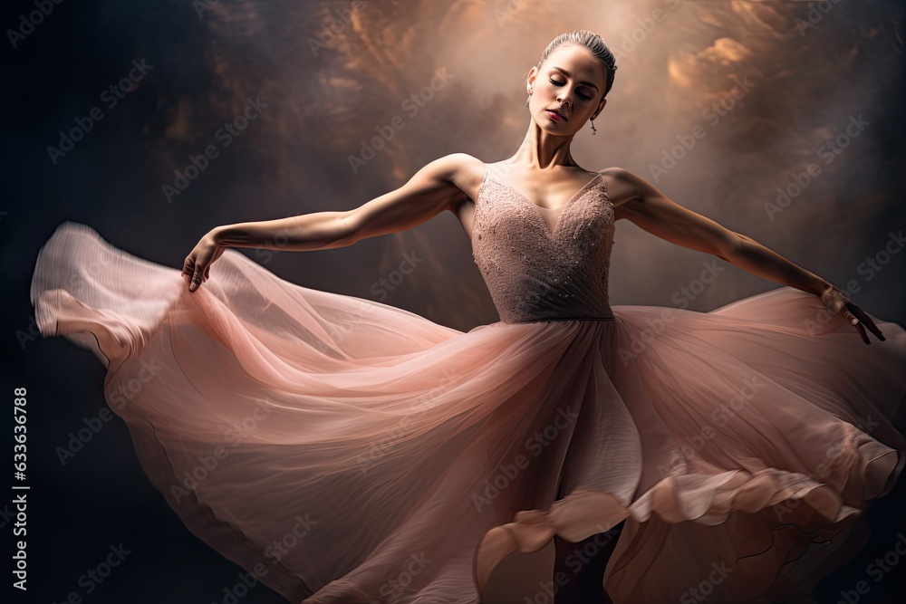 Fototapeta premium A graceful ballet dancer in motion, a study in poise and beauty.