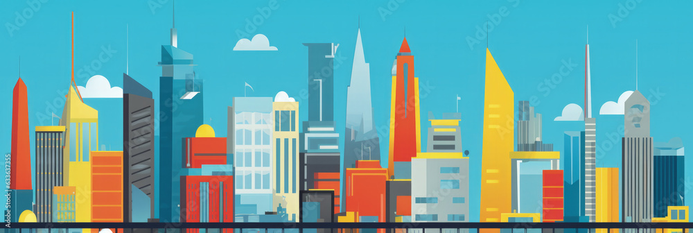 Kuala Lumpur city panorama, urban landscape with modern buildings. Business travel and travelling of landmarks. Illustration, web background. Skyscraper silhouette. Malaysia - Generative AI
