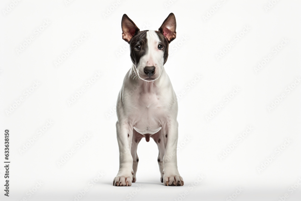 Bull terrier dog isolated on white background