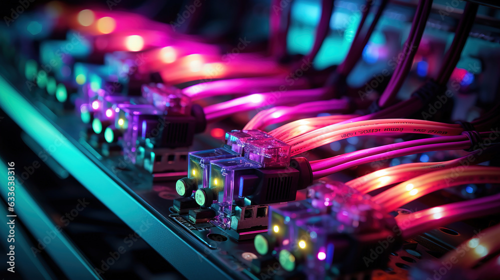 Big database servers connection with Fiber optic cable internet Big database servers connection with Fiber optic cable internet