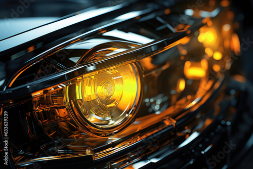 Modern car headlight detail close up © Sunshine