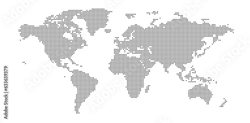 dot world map vector with white isolated