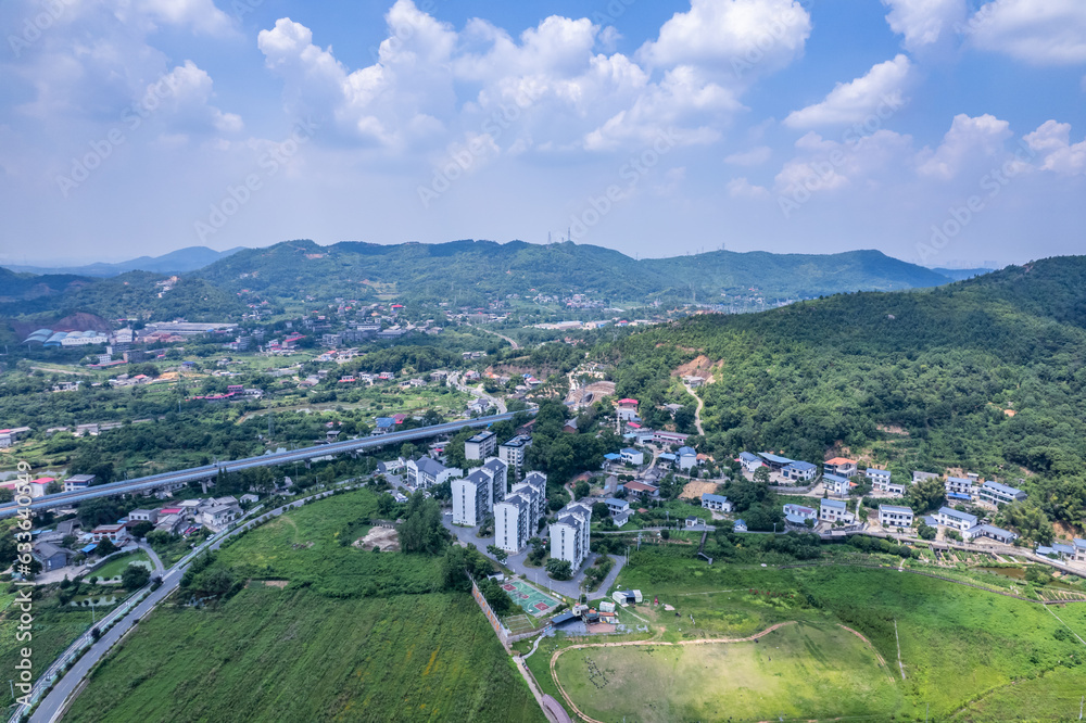 Aerial photography of villages in Zhuzhou, Hunan Province