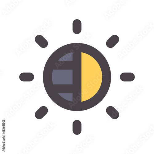 brightness flat line icon