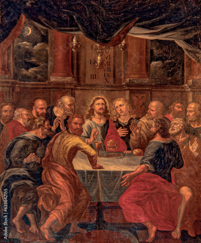 Fotografie, Obraz altarpiece depicting the eucharist with Jesus and the twelv diciples
