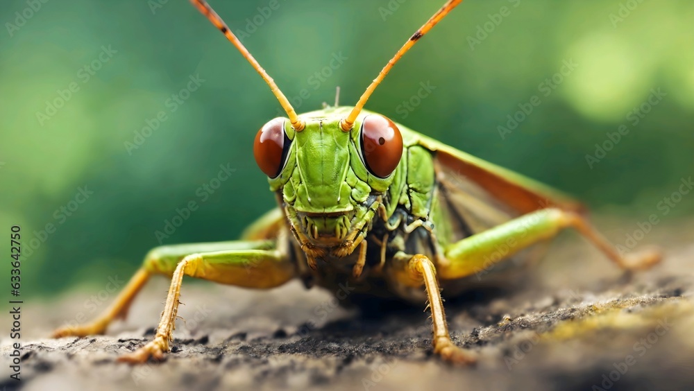 Grasshopper on the ground. Generative AI Grasshopper on the ground. Generative AI