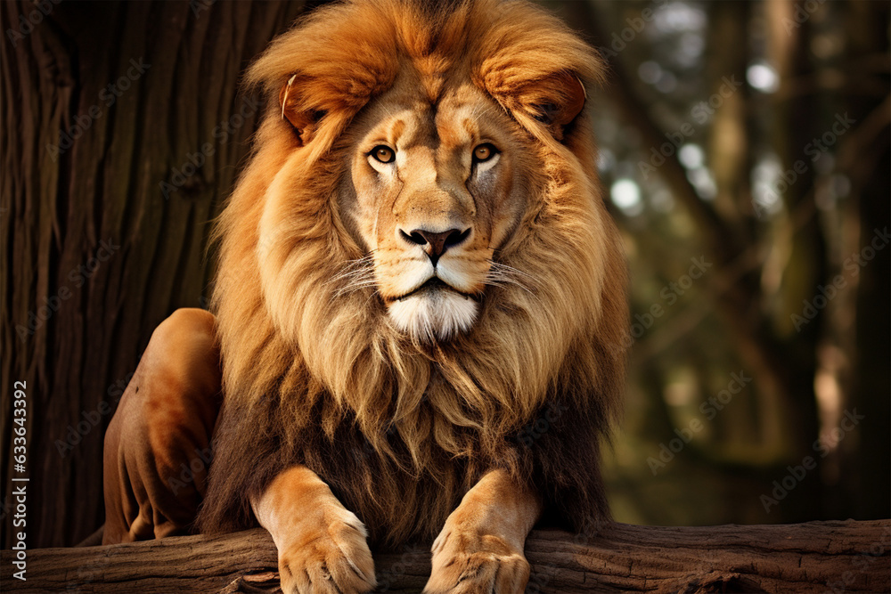 Fototapeta premium Close-up portrait of a lion