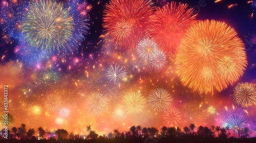 new year, festival and Independence Day firework background