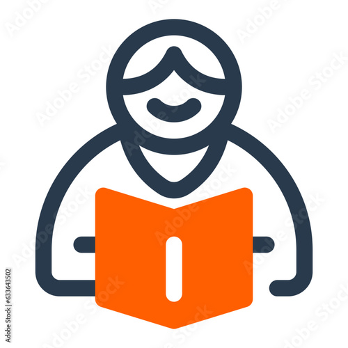 Focused learning and concentration, study icon