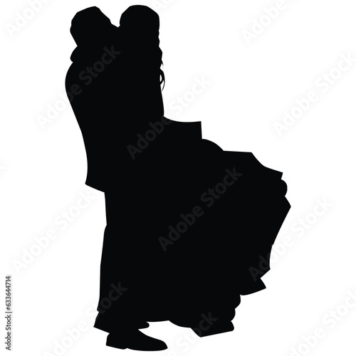 romantic couple silhouette. silhouette of couple at wedding