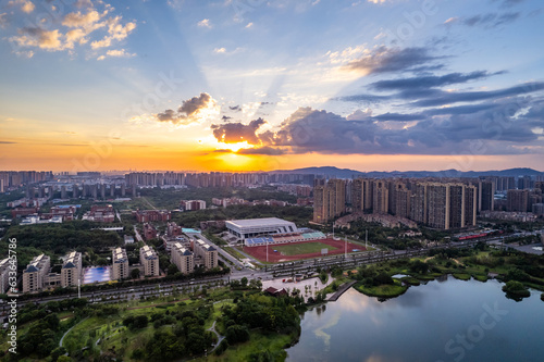 Urban evening scenery of Zhuzhou City, Hunan Province photo