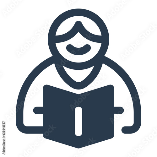 Focused learning and concentration, study icon