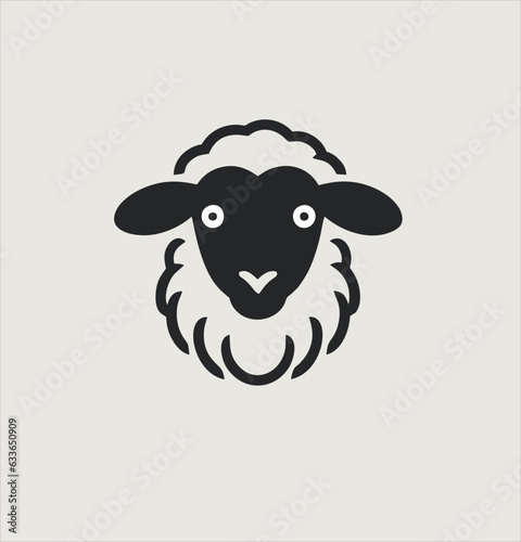 sheep logo illustration design. sheep animal head icon