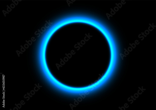 abstract background circle blue color neon shiny vector illustration