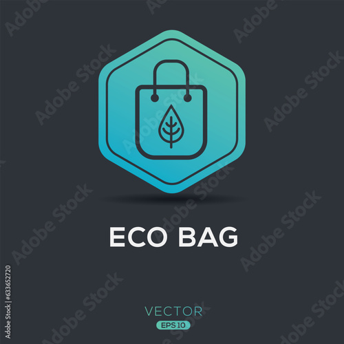 (Eco bag) Icon, Vector sign.