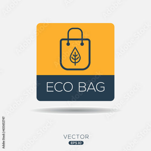 (Eco bag) Icon, Vector sign.