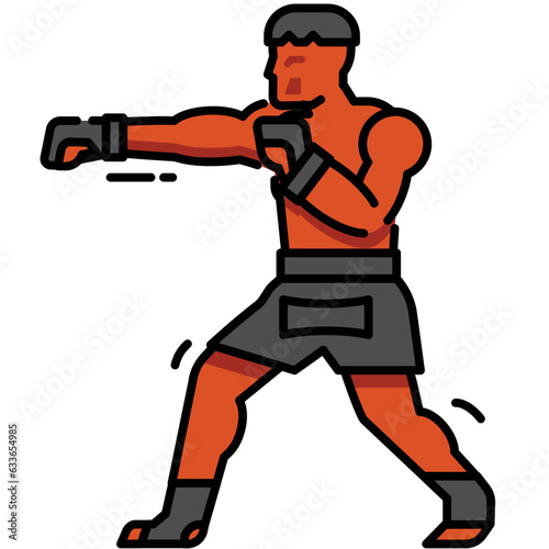 MMA fighter punch icon