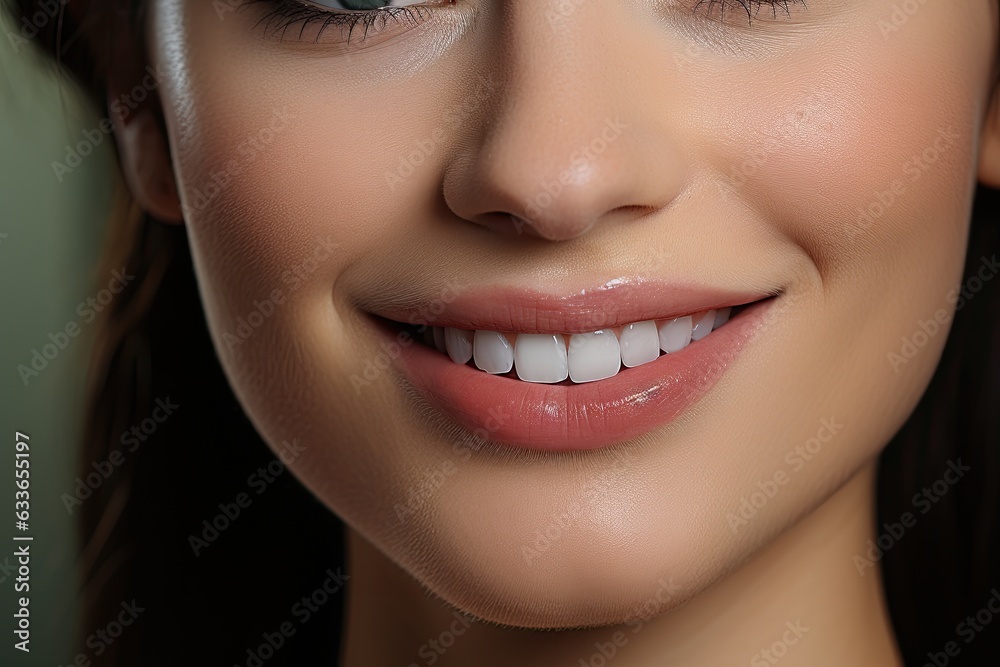 woman with perfect white teeth - closeup created using generative AI tools woman with perfect white teeth - closeup created using generative AI tools