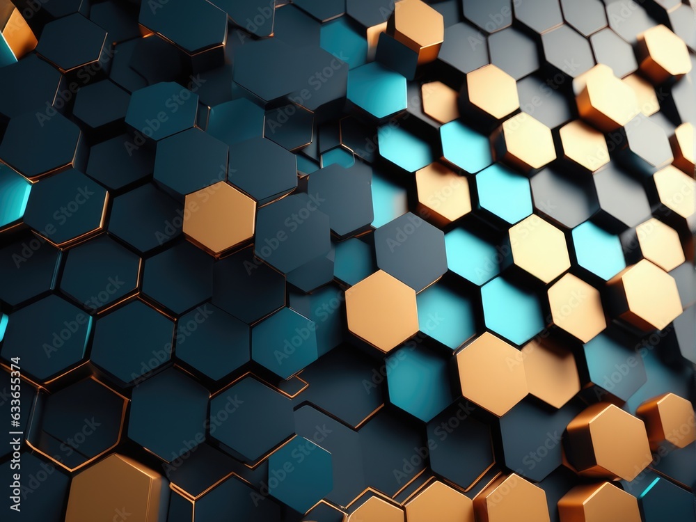 Abstract background hexagon network technology Abstract background hexagon network technology