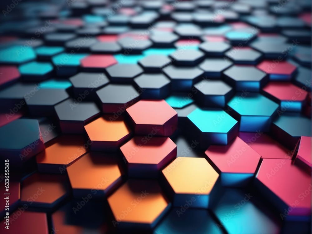 Abstract background hexagon network technology Abstract background hexagon network technology