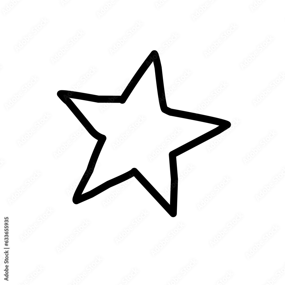 hand drawn stars on Doodle style. 