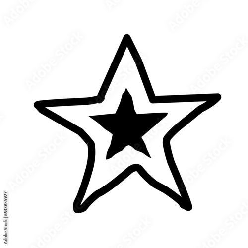 hand drawn stars on Doodle style. 