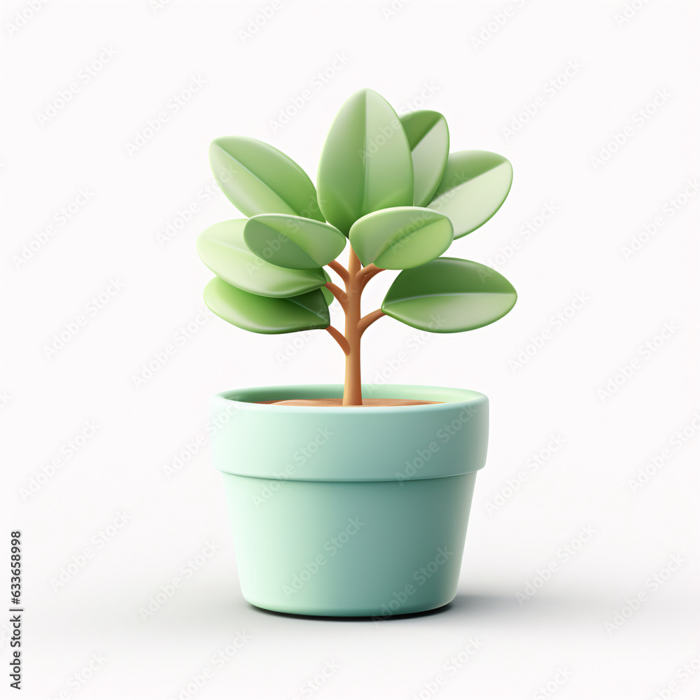 Flower plant in pot 3D rendering, beautiful houseplant. Flower plant in pot 3D rendering, beautiful houseplant.