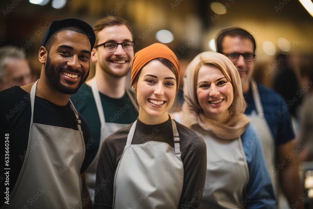 Group Of People Volunteering On Ramadhan, Generative AI Group Of People Volunteering On Ramadhan, Generative AI